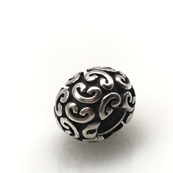 Pandora Sterling Silver Retired Feeling Groovy Unique Pattern Design Bead Charm - Picture 4 of 5